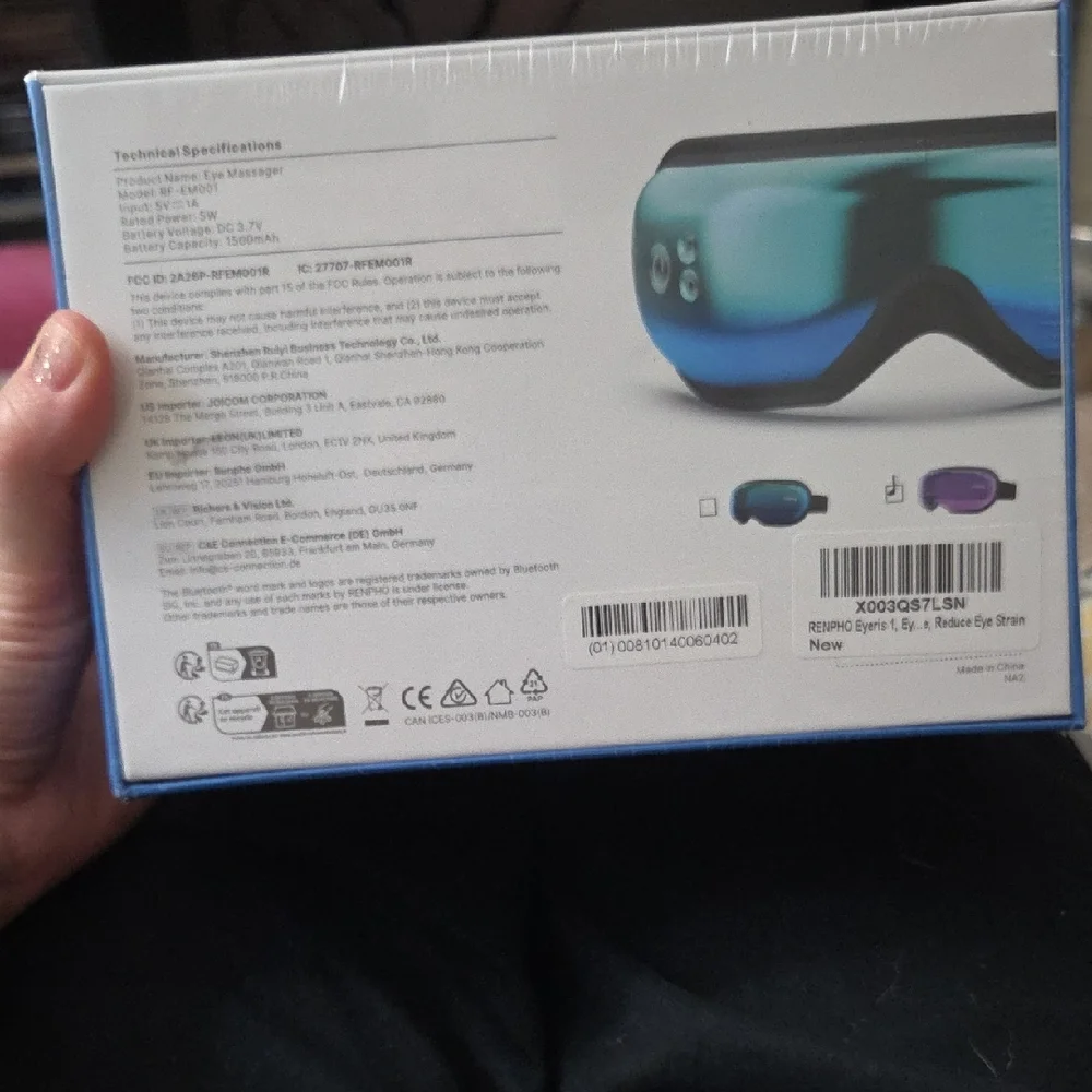 RENPHO Eyeris 1 Eye Massager - Blue and Black